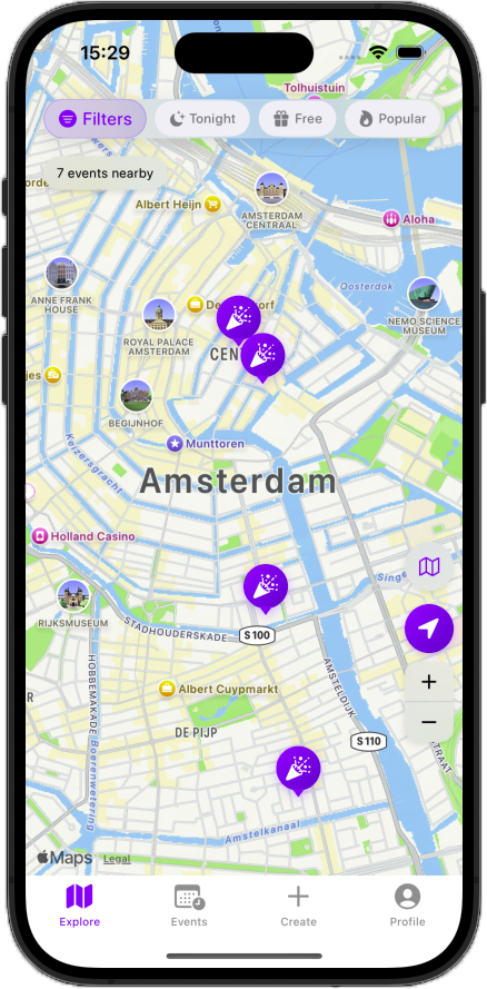 Party App Main Screen